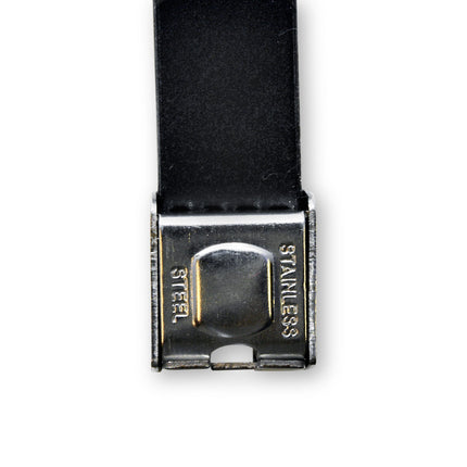 Stainless Steel Black Silver Plated Two Tone Rubber Bracelet