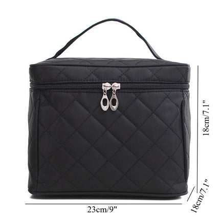 Folding mirror cosmetic bag, large capacity multi-functional toilet bag, travel waterproof storage bag,