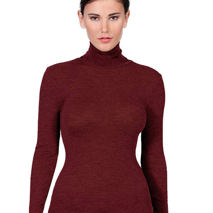 EGi Luxury Wool Silk Turtleneck Long Sleeve Top. Proudly Made in Italy (1494)