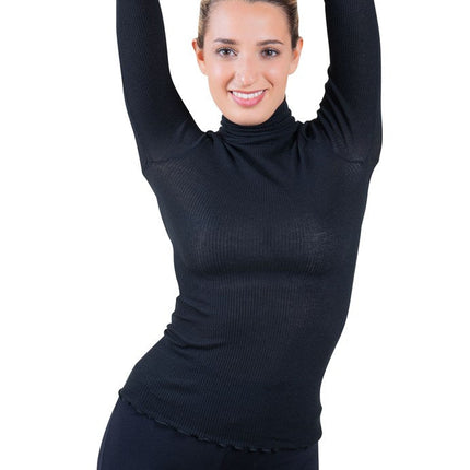 EGi Luxury Wool Silk Turtleneck Long Sleeve Top. Proudly Made in Italy (1494)
