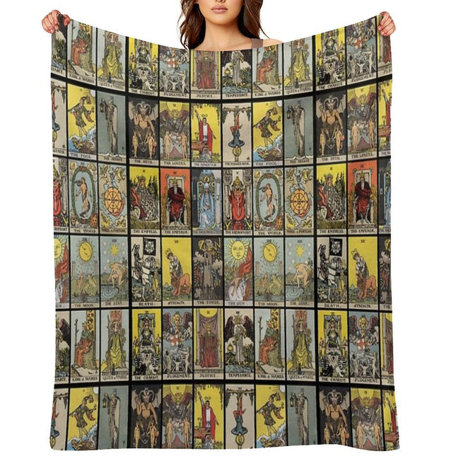The Major Arcana of Tarot Vintage Cards Throw Blanket