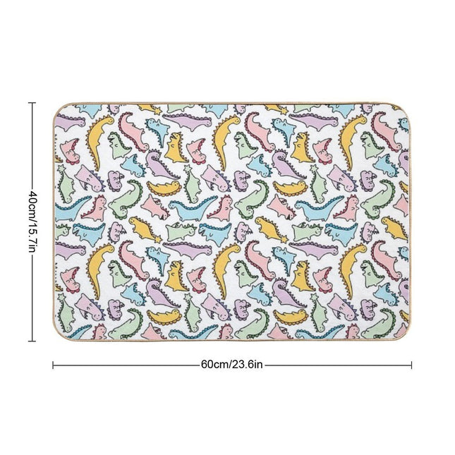 Cute Dino Explosion  Repositionable Bath Mat