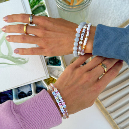 Pray Pearl Letter Bracelet