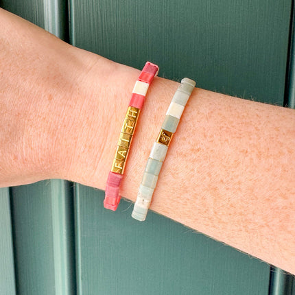 Faith Tile Letter Bracelet