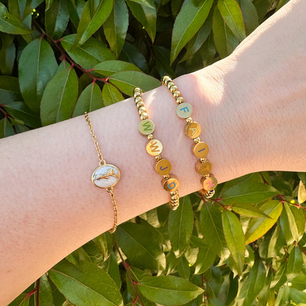 Gold WWJD Letter Bracelet