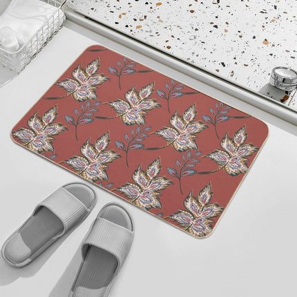 Floral Pattern Of Warm Earth Tones  Multi-Purpose Bath Mat
