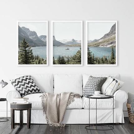 Montana Glacier National Park. Mountain Lake. Travel Wall Art