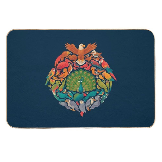 Aerial Rainbow  Blue  Toxin-Free Bath Mat