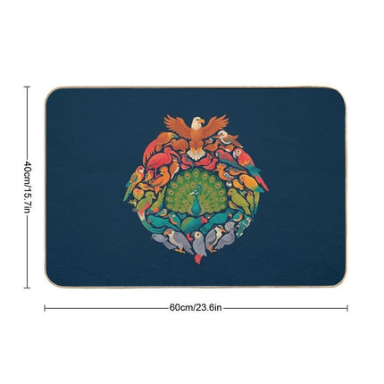 Aerial Rainbow  Blue  Toxin-Free Bath Mat