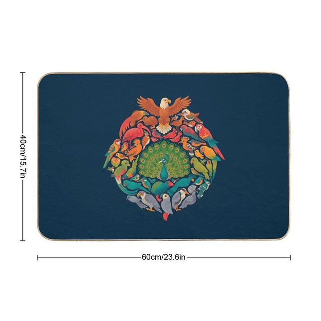 Aerial Rainbow  Blue  Toxin-Free Bath Mat