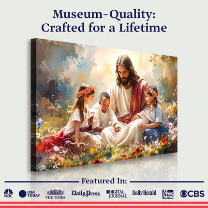 Jesus With Children Faith Wall Art IX