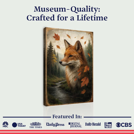 Autumn Fox Double Exposure Wall Art