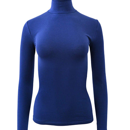 BASIC COTTON Free Spirit Premium Quality Cotton Women's Turtleneck Long-Sleeved T-Shirt.