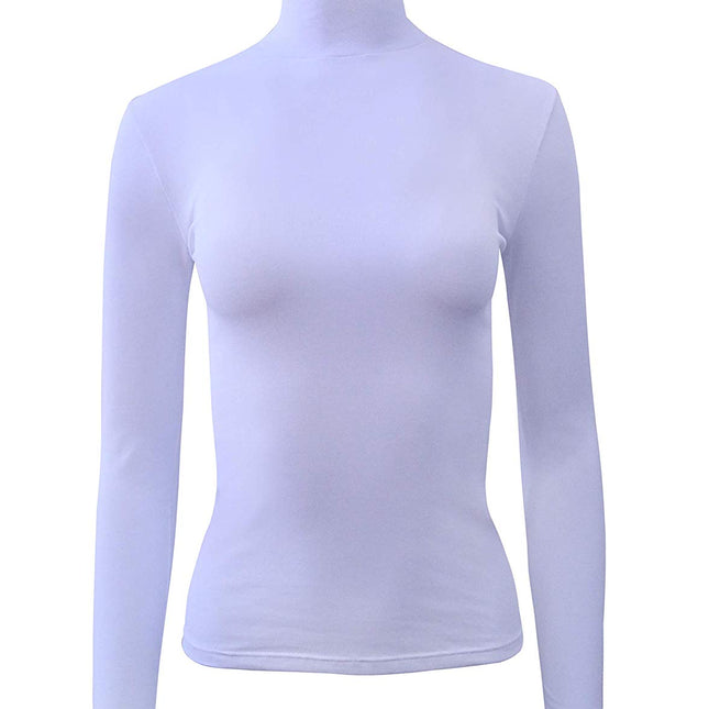 BASIC COTTON Free Spirit Premium Quality Cotton Women's Turtleneck Long-Sleeved T-Shirt.