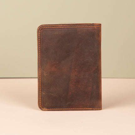 Leather Passport Holder - Dark Brown - Milan