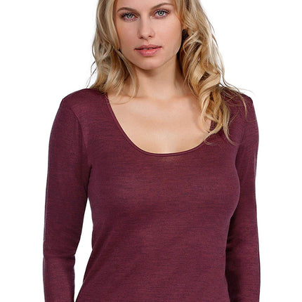 MaRe Luxury Merino Wool Blend Long Sleeve T-Shirt. Proudly Made in Italy.