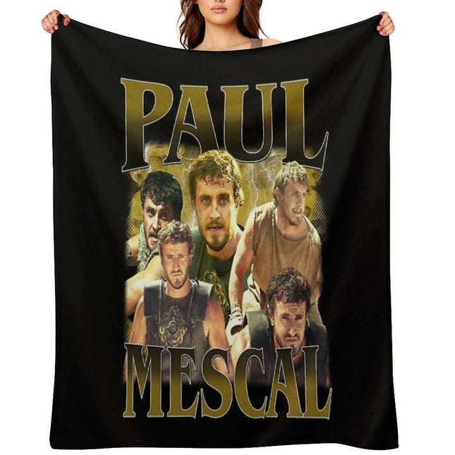 Retro Paul Mescal Throw Blanket