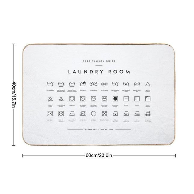 Laundry Room Symbols  Repositionable Bath Mat