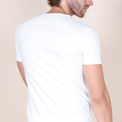 BASIC COTTON Free Spirit Premium Quality Cotton Men's V - Neck T-Shirt Proudly Made in Italy (985)