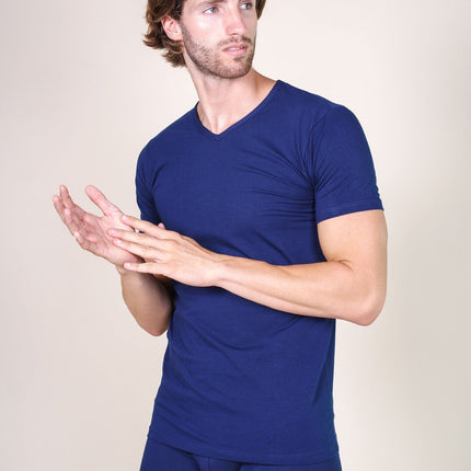 BASIC COTTON Free Spirit Premium Quality Cotton Men's V - Neck T-Shirt Proudly Made in Italy (985)