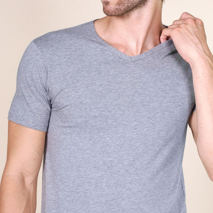 BASIC COTTON Free Spirit Premium Quality Cotton Men's V - Neck T-Shirt Proudly Made in Italy (985)