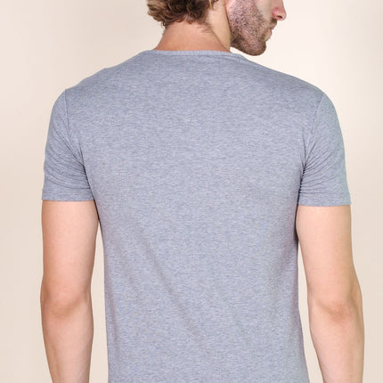 BASIC COTTON Free Spirit Premium Quality Cotton Men's V - Neck T-Shirt Proudly Made in Italy (985)