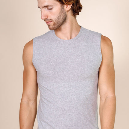 BASIC COTTON Free Spirit Premium Quality Cotton Men's Sleeveless Tank Top. Proudly Made in Italy (988)