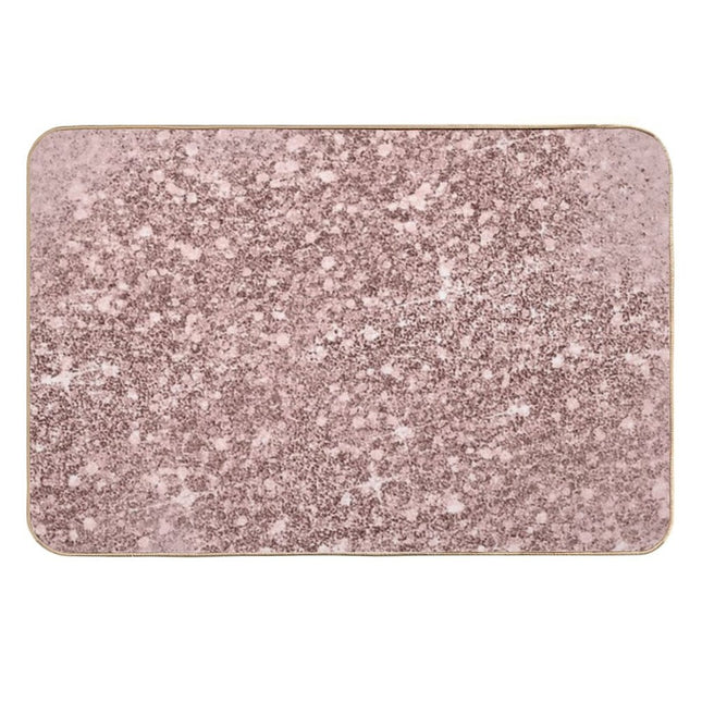 Rose Gold Glitter Dust II Durable Bath Mat
