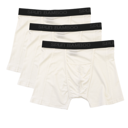 Men's Bamboo Viscose Boxer Briefs Underwear Cream Color - 3-pack