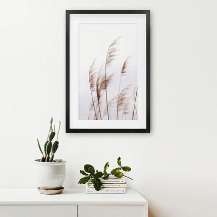 Beige Dried Grass Print. Summer Field