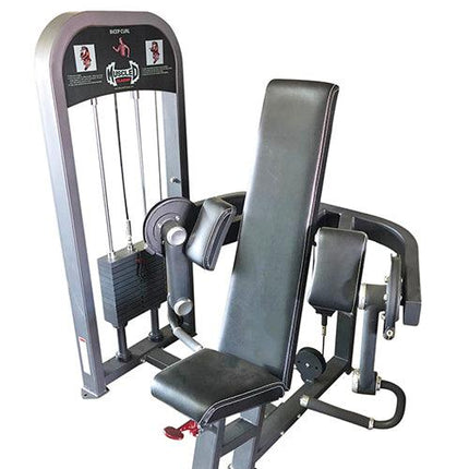 Classic Selectorized Biceps Curl by Muscle D Fitness - Adjustable Seat - Pin Selectorized Weight Stack
