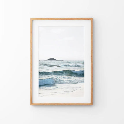 Blue Ocean Waves Poster. Coastal Wall Art