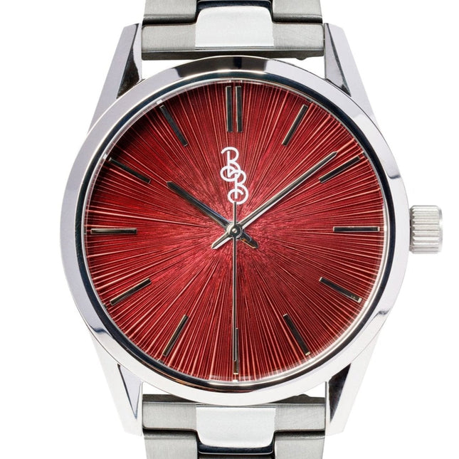 Burgundy Sunburst Watch
