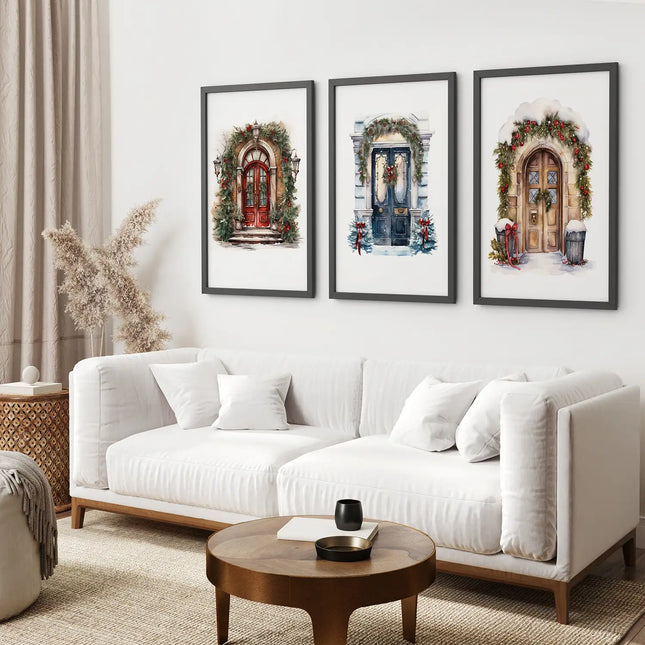 3 Piece Wall Decor Christmas Door Large Print