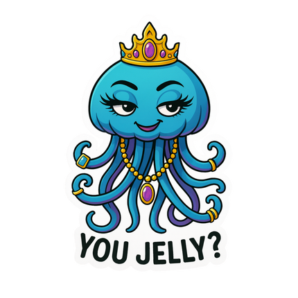 "You Jelly?" Funny Sarcastic Jellyfish Sticker
