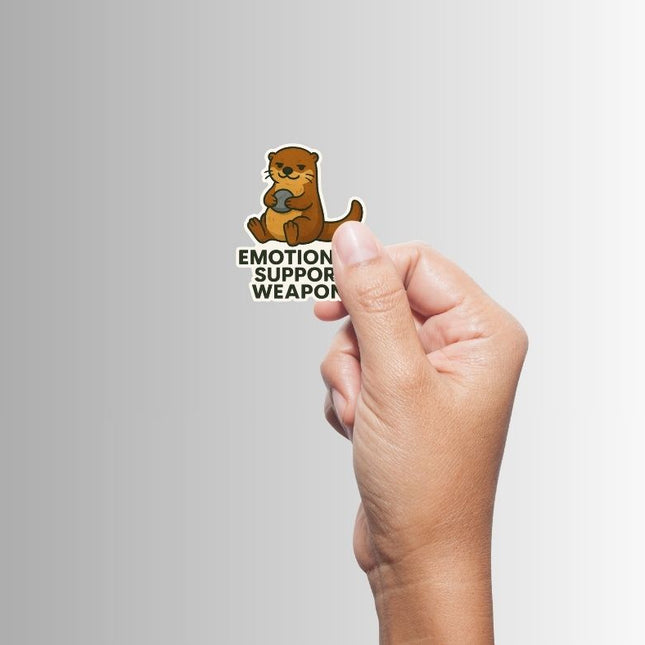 "Emotional Support Weapon" Funny Sarcastic Otter Sticker