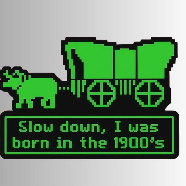 "Slow down..." Funny Retro Oregon Trail Sticker