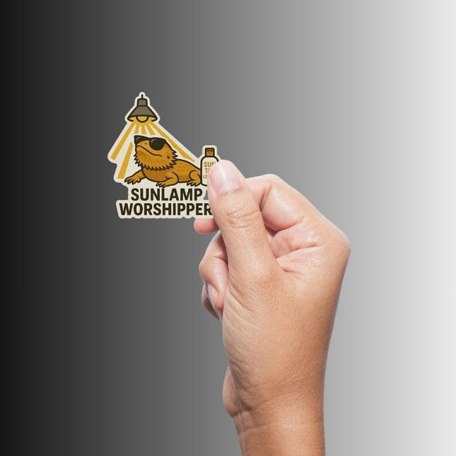 "Sunlamp Worshipper" Funny Bearded Dragon Lizard Sticker