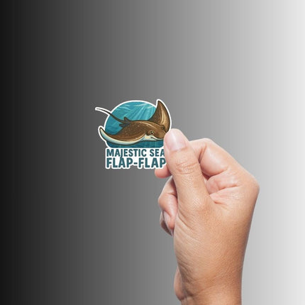"MAJESTIC SEA FLAP-FLAP" Cute Funny Sting Ray Sticker