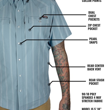 Daryll SS Shirt - Mid Blue