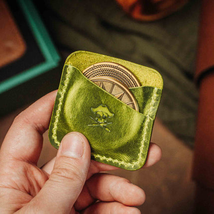 Double Coin Holder - Peso Pocket Duo | Challenge Coin Case | Handcrafted Leather