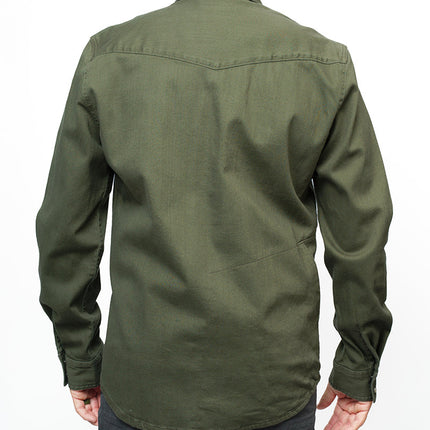 Earl Denim Shirt - Dusty Olive