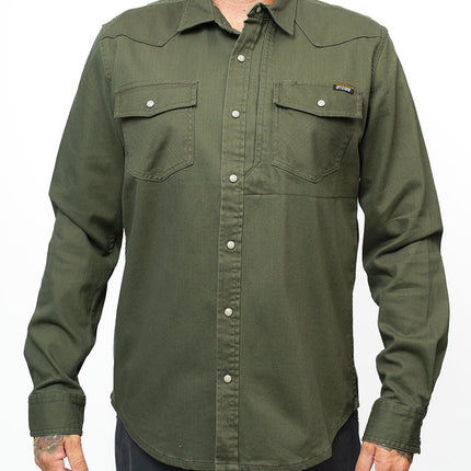 Earl Denim Shirt - Dusty Olive