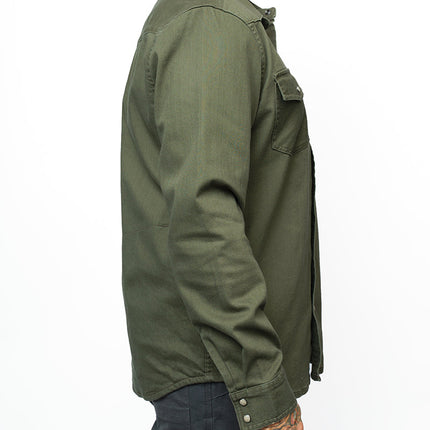 Earl Denim Shirt - Dusty Olive