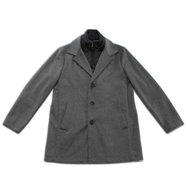 Metropolitan Dual-Layer Wool Car Coat - Grey