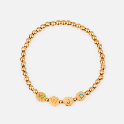 Gold WWJD Letter Bracelet