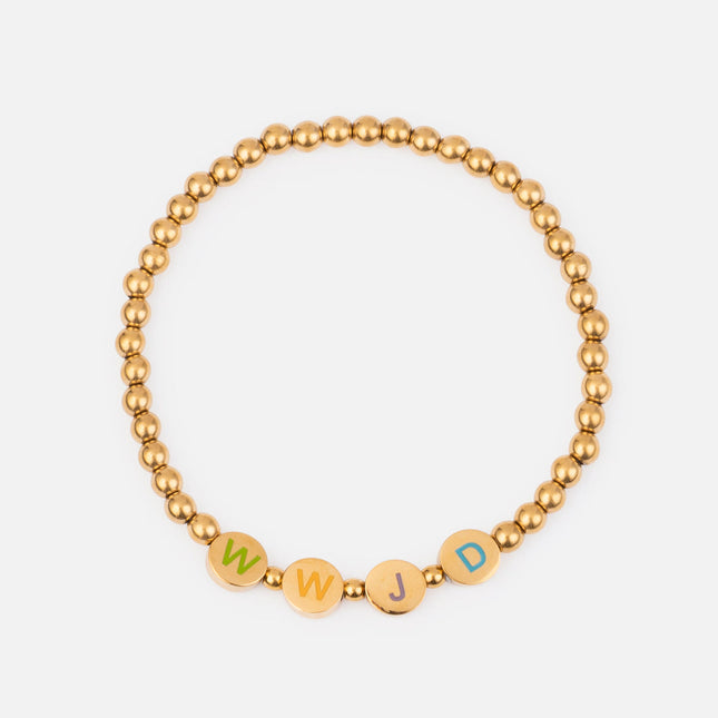 Gold WWJD Letter Bracelet