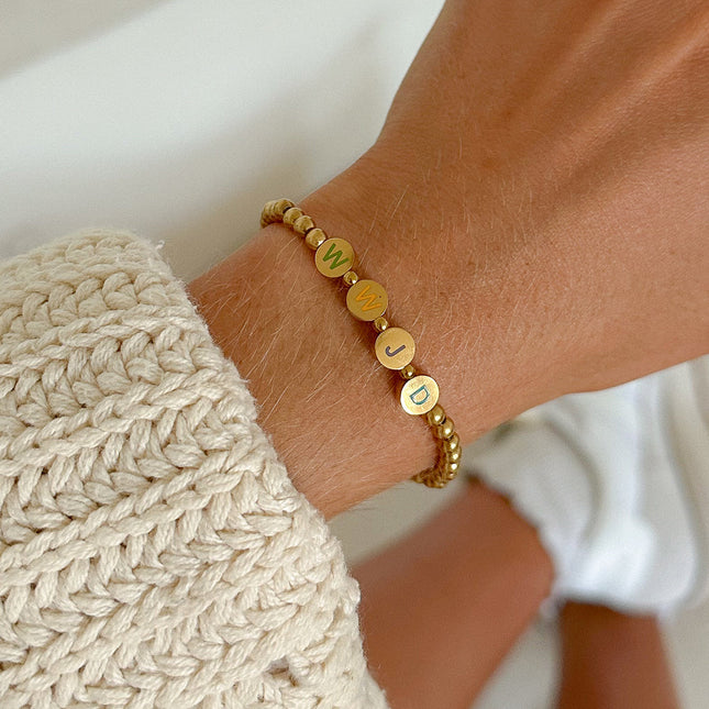Gold WWJD Letter Bracelet