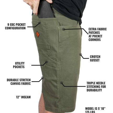 Havok Shorts 12" - Dark Olive