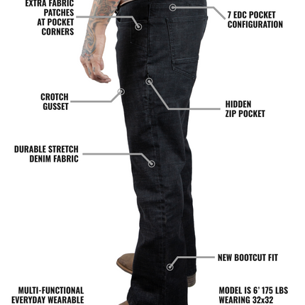 Hideout Denim Boot Cut - Black